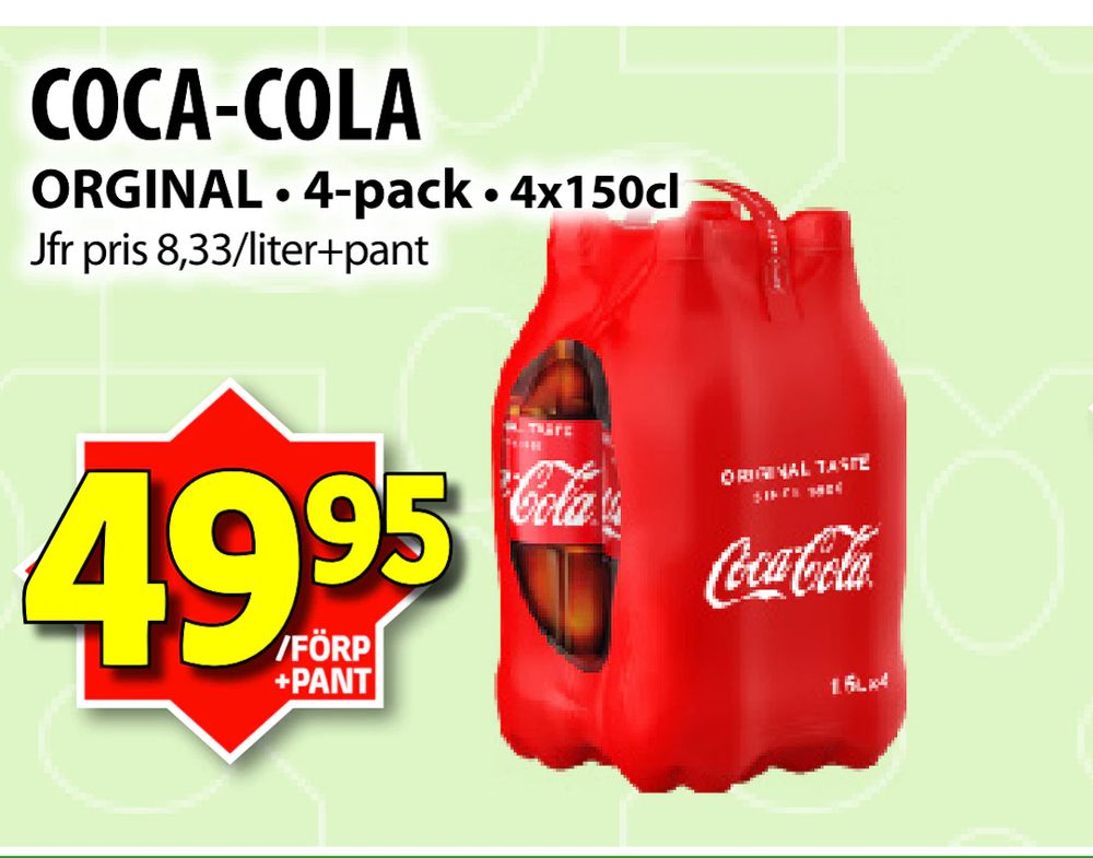 Erbjudanden på COCA-COLA från Matvärlden för 49,95 kr