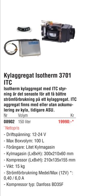 Kylaggregat Isotherm 3701 ITC