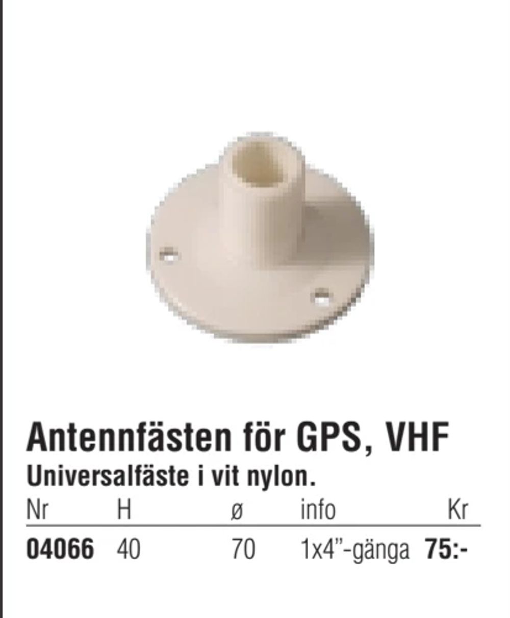 Erbjudanden på Antennfästen för GPS, VHF från Erlandsons Brygga för 75 kr
