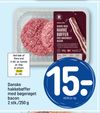Danske hakkebøffer med bøgerøget bacon 2 stk./250 g