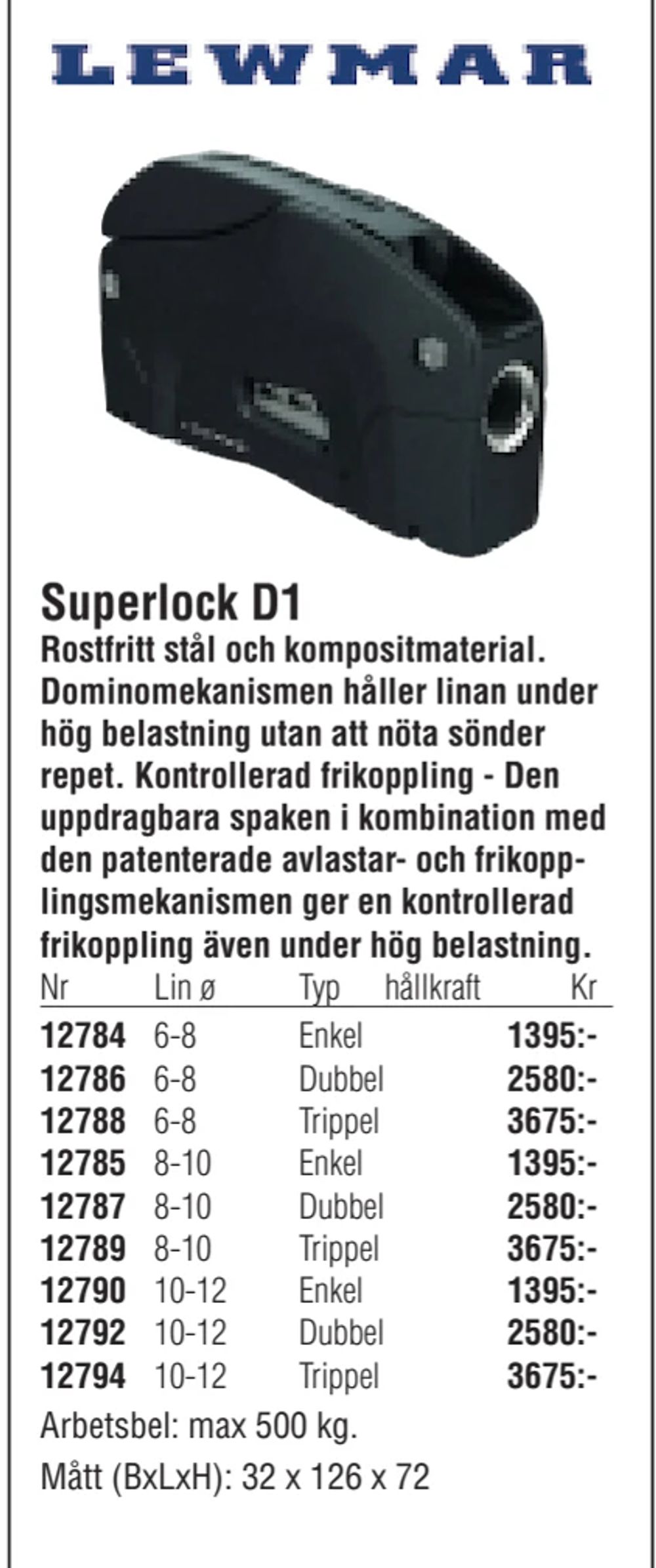 Erbjudanden på Superlock D1 från Erlandsons Brygga för 1 395 kr