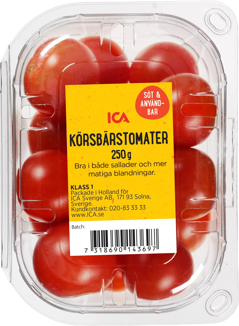 Erbjudanden på Körsbärstomater (Klass 1) från ICA Supermarket för 12,90 kr