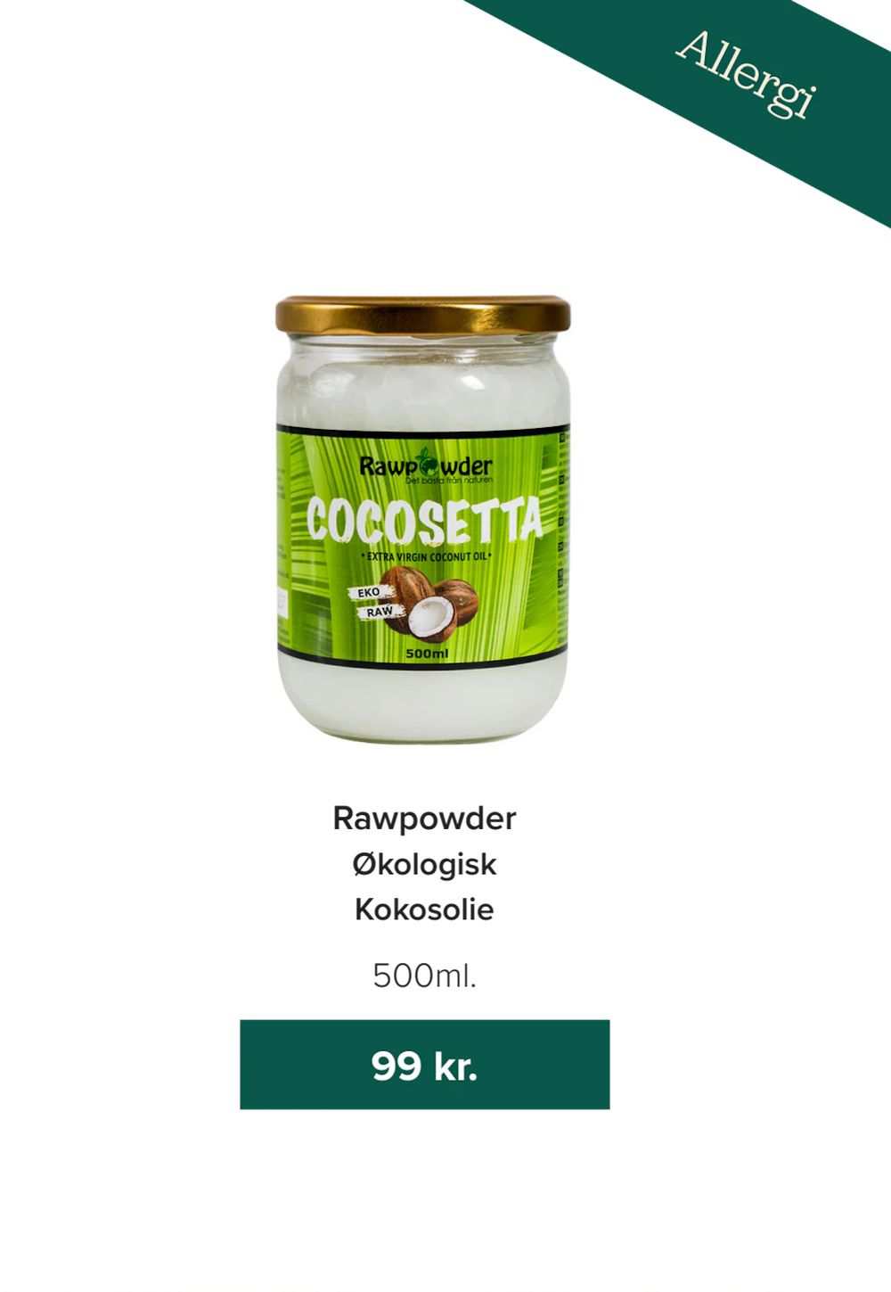 Tilbud på Rawpowder Økologisk Kokosolie fra Helsemin til 99 kr.