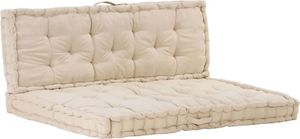 vidaXL Dyna till pallsoffa 2 st bomull beige