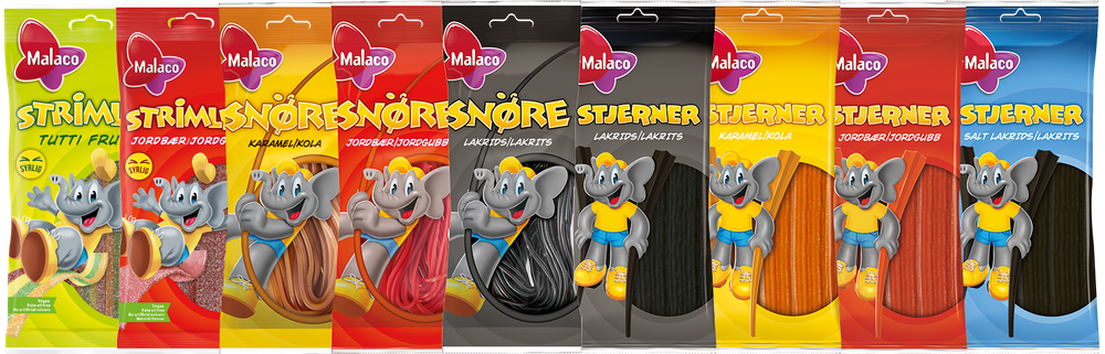 Tilbud på Malaco Snøre, Stjerner el. Strimler fra Calle til 10 kr.