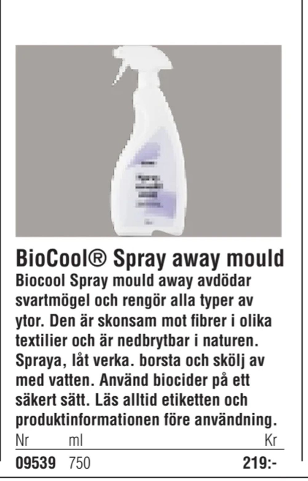 Erbjudanden på BioCool® Spray away mould från Erlandsons Brygga för 219 kr