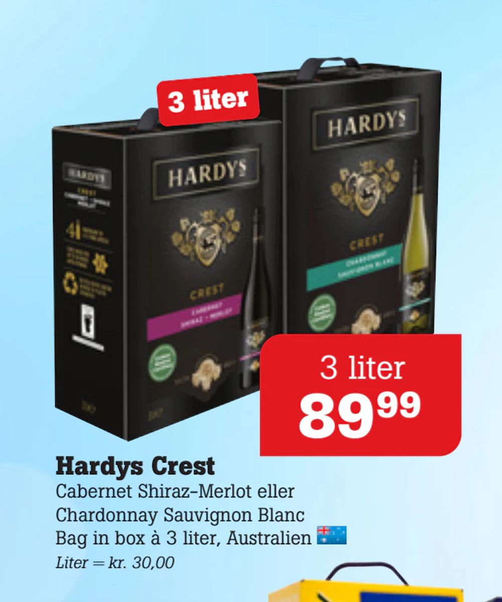 Tilbud på Hardys Crest fra Poetzsch Padborg til 89,99 kr.