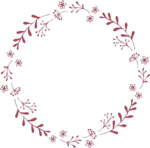 Papirservietter Red Flower Wreath (50stk.)