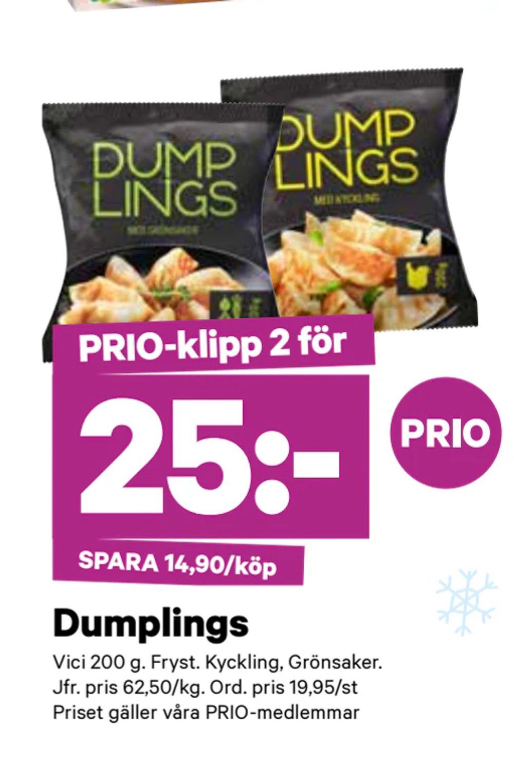 Erbjudanden på Dumplings från City Gross för 25 kr