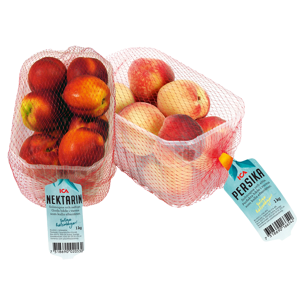 Erbjudanden på Nektariner i korg, persikor i korg från ICA Kvantum för 25 kr