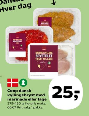 Coop dansk kyllingebryst med marinade eller lage