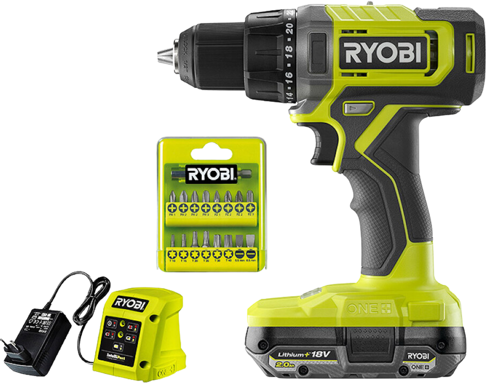 Tilbud på Drill Ryobi Rdd18-1C20A17 One+18V 1X2,0Ah (RYOBI) fra BAUHAUS til 995 kr