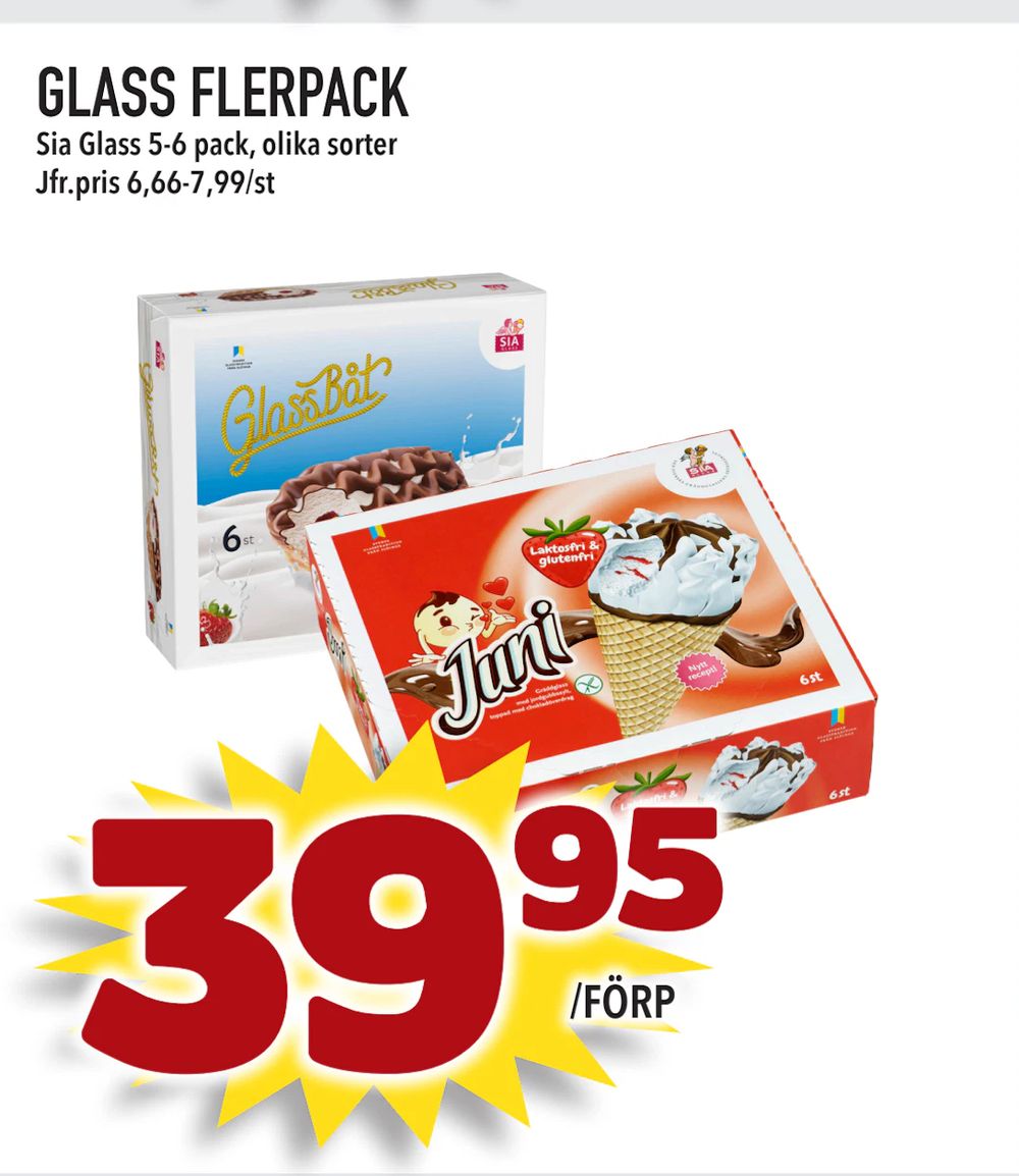Erbjudanden på GLASS FLERPACK från Supergrossen för 39,95 kr