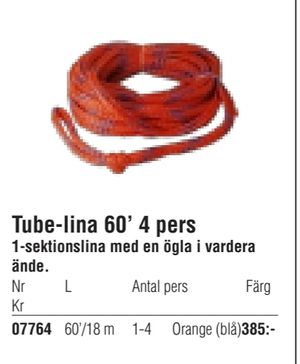 Tube-lina 60’ 4 pers