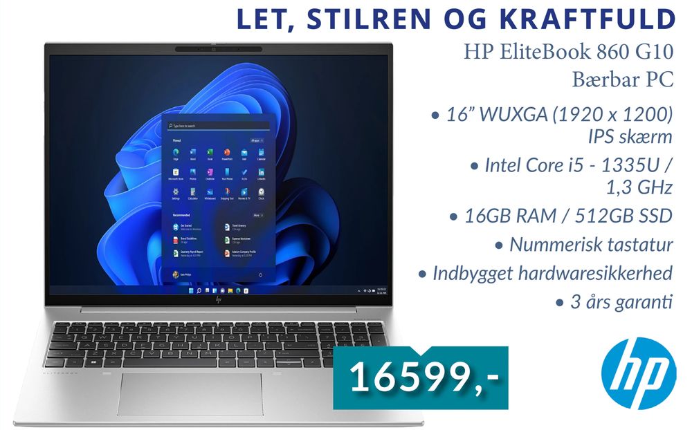 Tilbud på HP EliteBook 860 G10 Bærbar PC fra CBC IT til 16.599 kr.