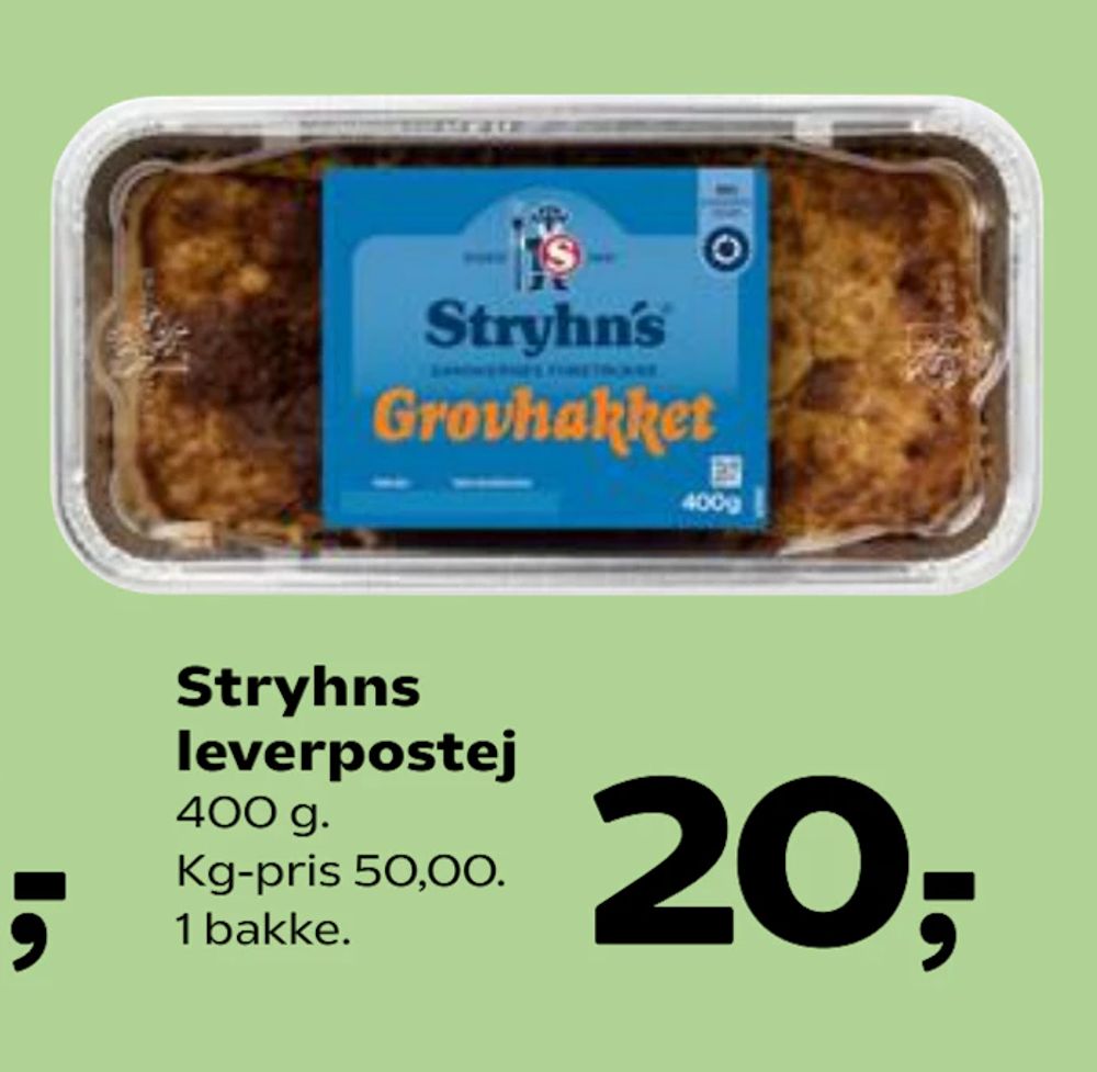 Tilbud på Stryhns leverpostej fra SuperBrugsen til 20 kr.