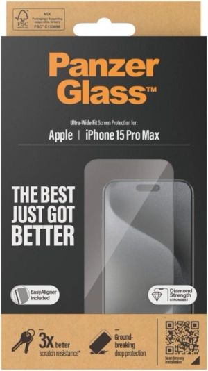 PanzerGlass™ | Skærmbeskyttelse - Ultra-Wide Fit | Apple iPhone 15 Pro Max