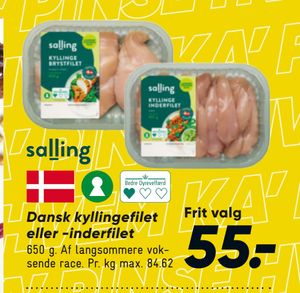 Dansk kyllingefilet eller -inderfilet
