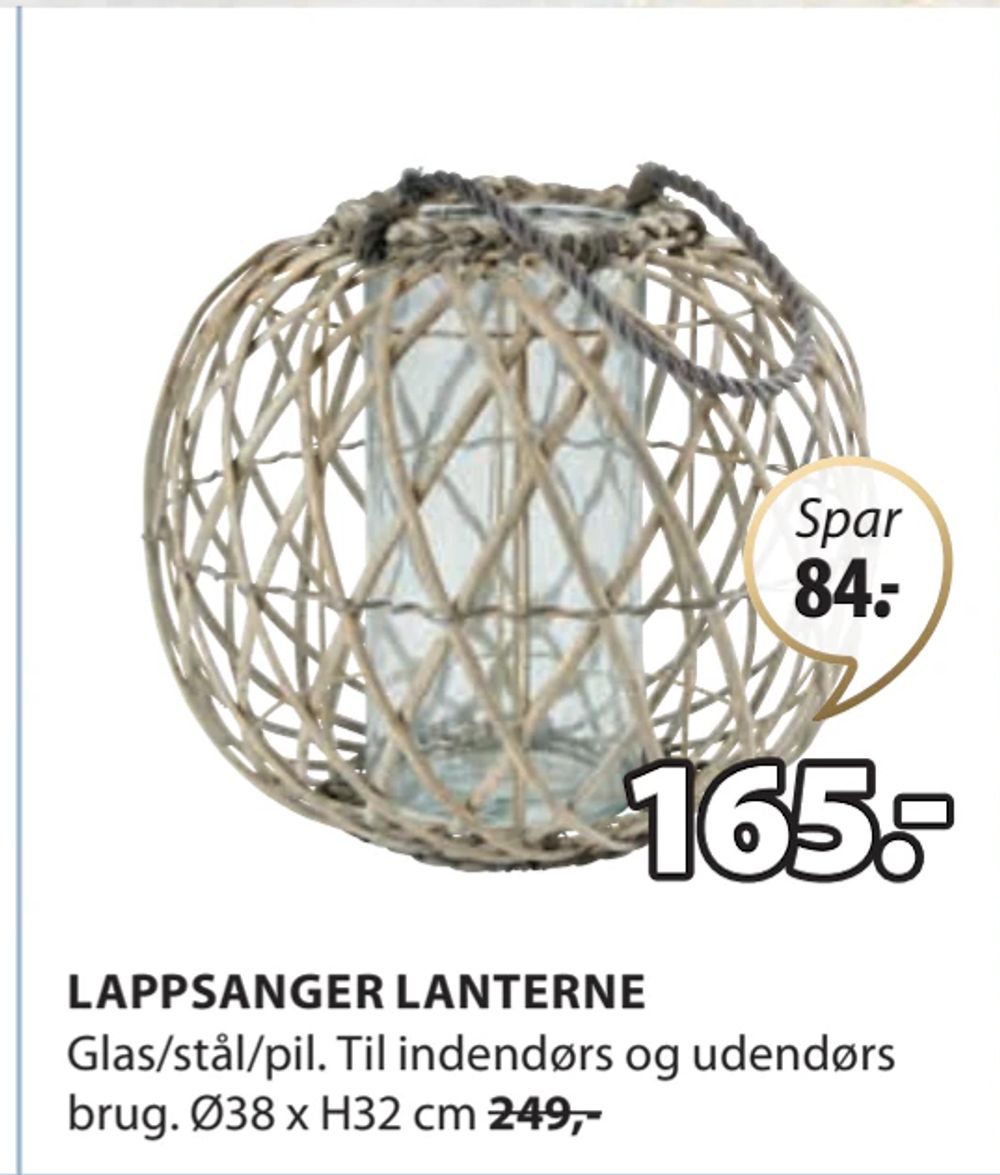 Tilbud på LAPPSANGER LANTERNE fra JYSK til 165 kr.