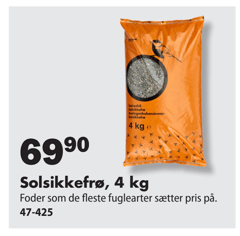 Tilbud på Solsikkefrø, 4 kg fra Biltema til 69,90 kr.
