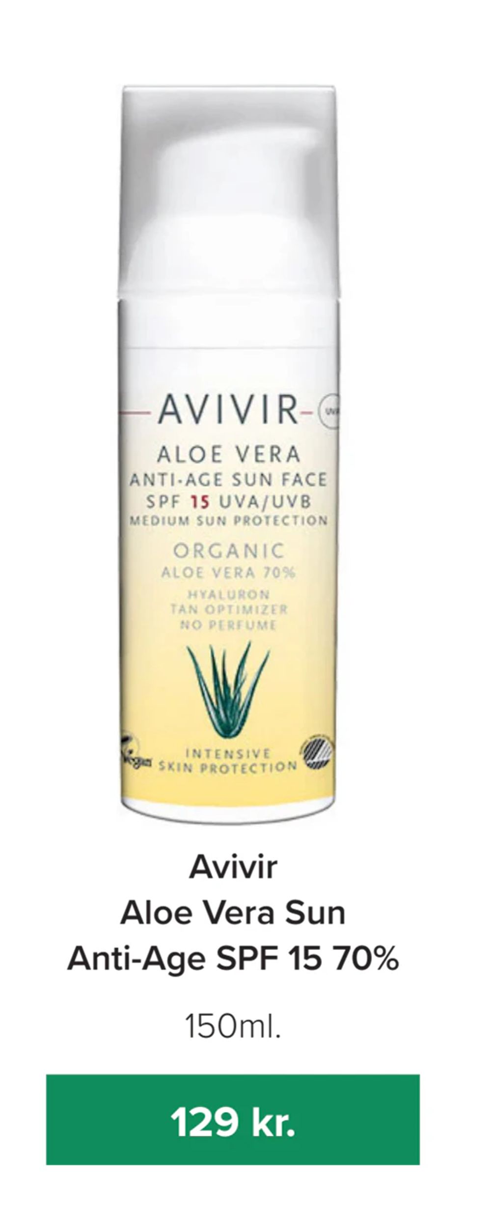 Tilbud på Avivir Aloe Vera Sun Anti-Age SPF 15 70% fra Helsemin til 129 kr.