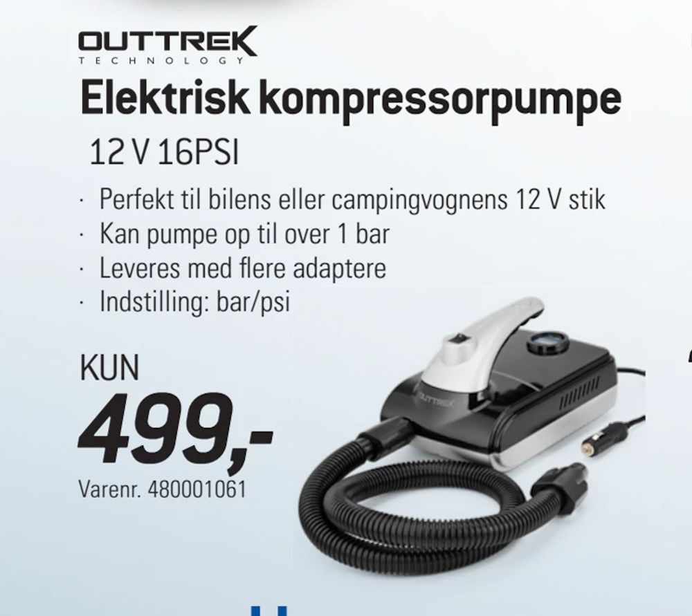 Tilbud på Elektrisk kompressorpumpe fra thansen til 499 kr.