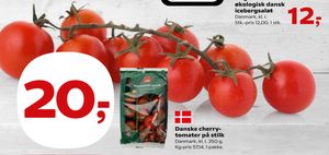 Danske cherrytomater på stilk