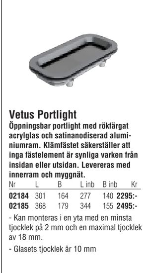 Vetus Portlight