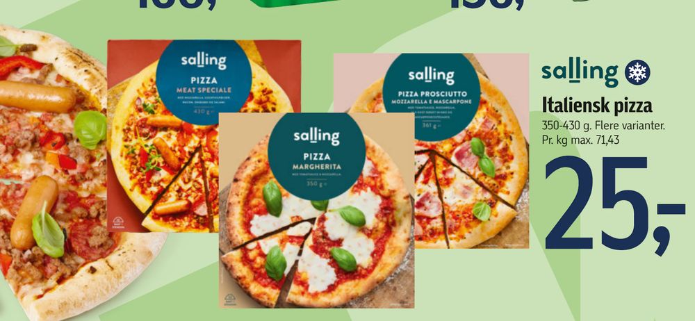 Tilbud på Italiensk pizza fra føtex til 25 kr.