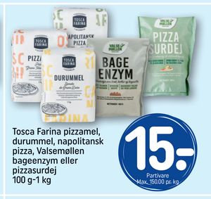 Tosca Farina pizzamel, durummel, napolitansk pizza, Valsemøllen bageenzym eller pizzasurdej 100 g-1 kg