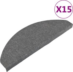 vidaXL Selvklebende trappematter 15 stk 65x22,5x3,5 cm grå