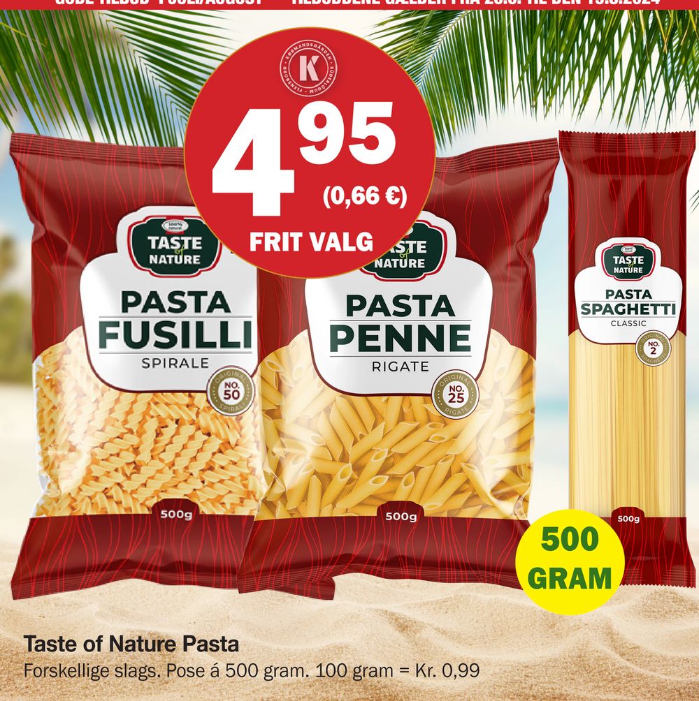 Tilbud på Taste of Nature Pasta fra Købmandsgården til 4,95 kr.