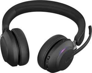 Jabra Evolve2 65 MS Stereo - Headset - på øret - Bluetooth - trådløs - USB-A - støjisolerende - sort - Certified for Microsoft Teams