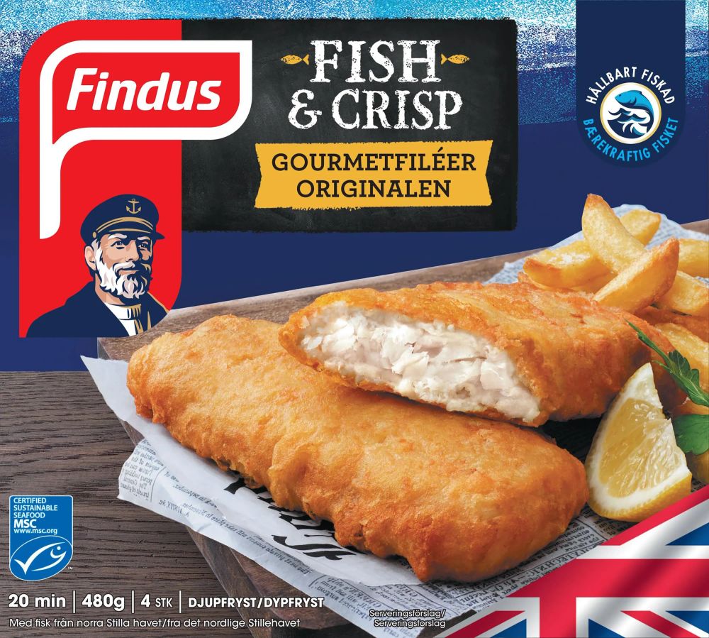 Erbjudanden på Fish & Crisp gourmetfiléer (Findus) från ICA Nära för 50 kr