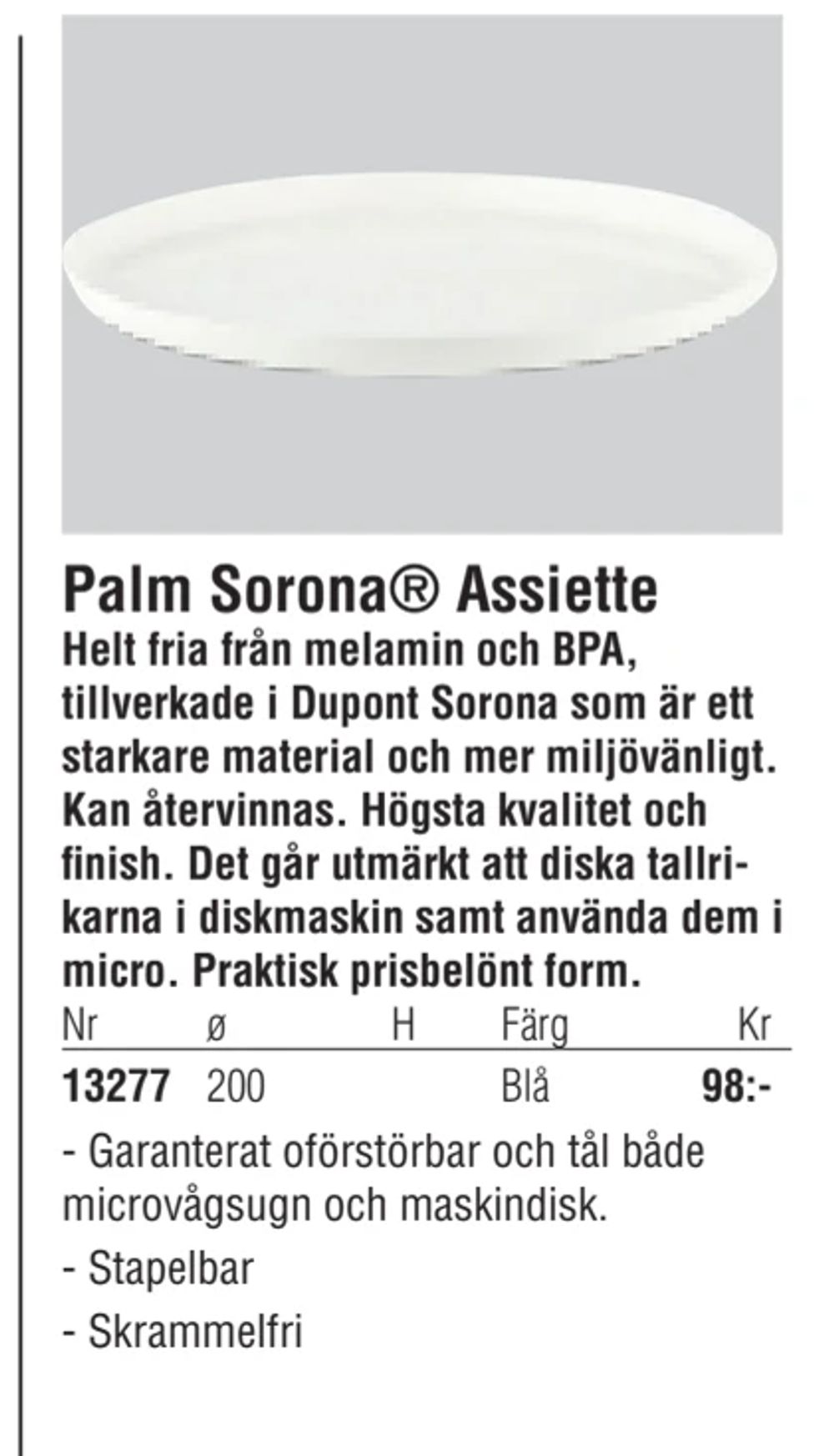 Erbjudanden på Palm Sorona® Assiette från Erlandsons Brygga för 98 kr
