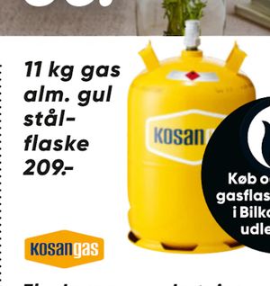 11 kg gas alm. gul stålflaske