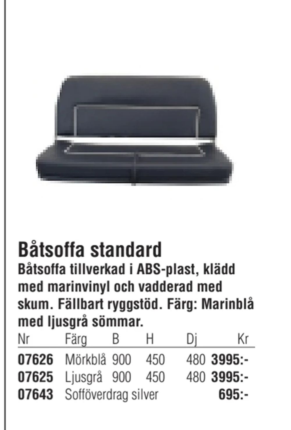 Erbjudanden på Båtsoffa standard från Erlandsons Brygga för 3 995 kr