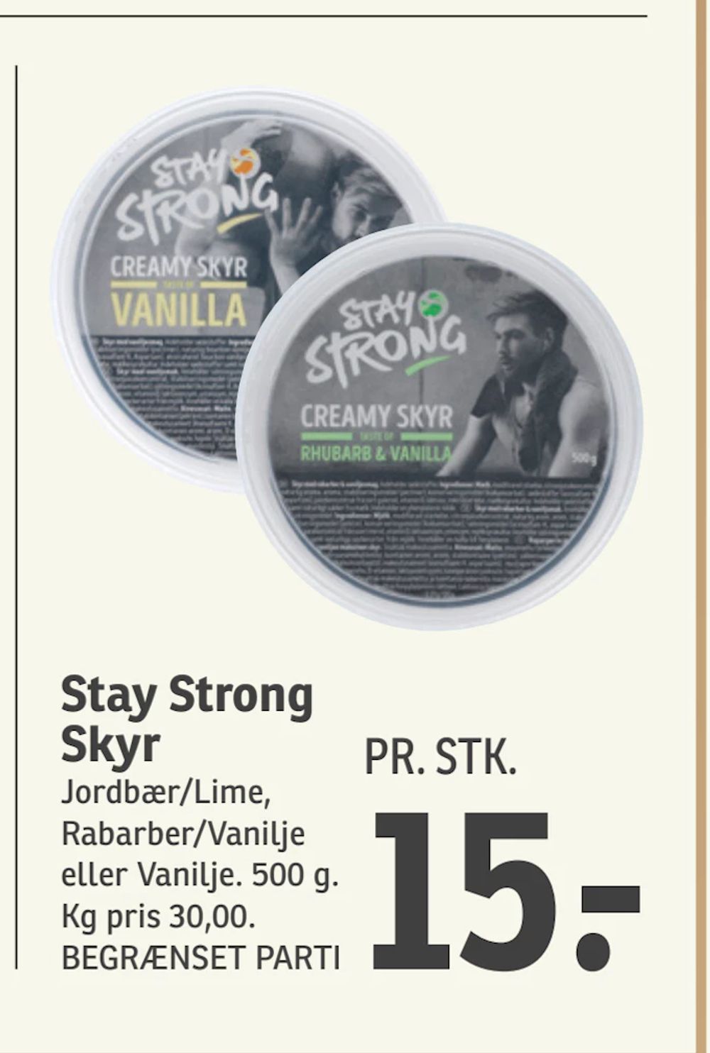 Tilbud på Stay Strong Skyr fra SPAR til 15 kr.