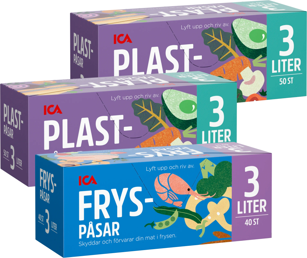 Erbjudanden på Fryspåsar, Plastpåsar (ICA) från ICA Supermarket för 30 kr