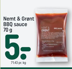 Nemt & Grønt BBQ sauce 70 g