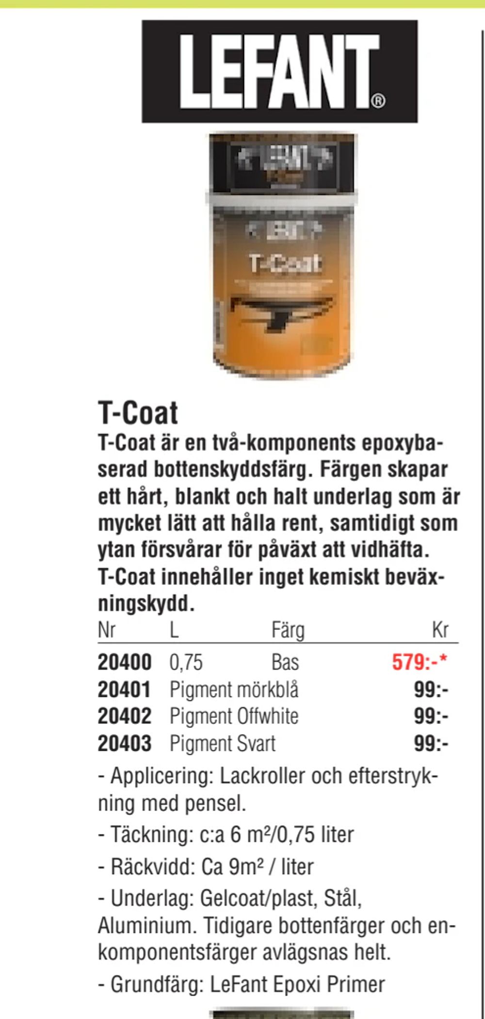 Erbjudanden på T-Coat från Erlandsons Brygga för 579 kr