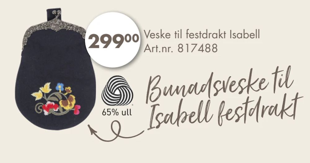 Tilbud på Veske til festdrakt Isabell fra Spar Kjøp til 299 kr