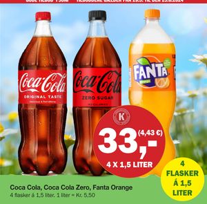 Coca Cola, Coca Cola Zero, Fanta Orange