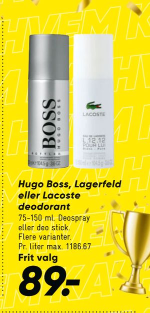 Hugo Boss, Lagerfeld eller Lacoste deodorant