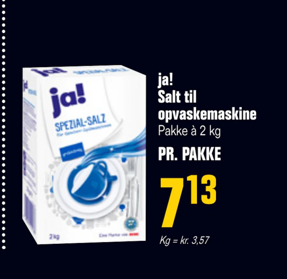 Tilbud på ja! Salt til opvaskemaskine fra Poetzsch Padborg til 7,13 kr.