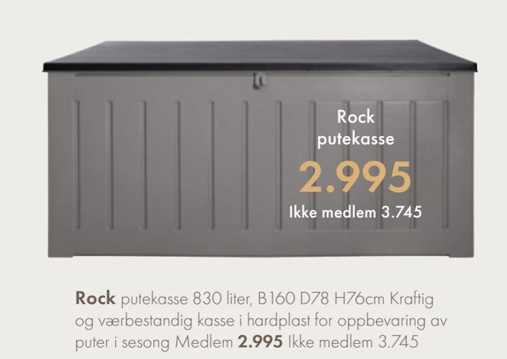 Tilbud på Rock putekasse fra Fagmøbler til 3 745 kr