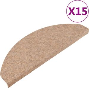 vidaXL trappemåtter 15 stk. 65x22,5x3,5 cm selvklæbende beige