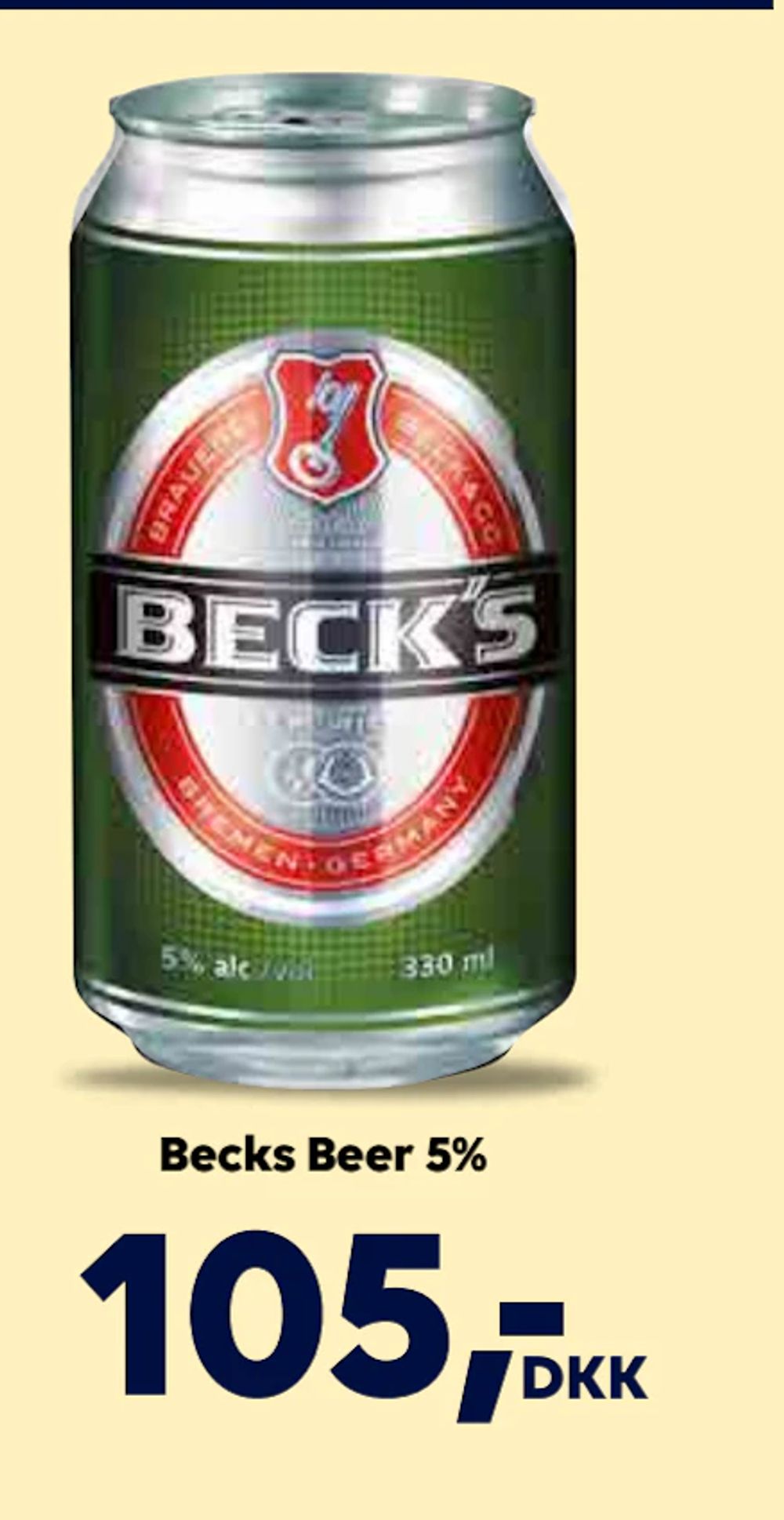 Tilbud på Becks Beer 5% fra BorderShop til 105 kr.