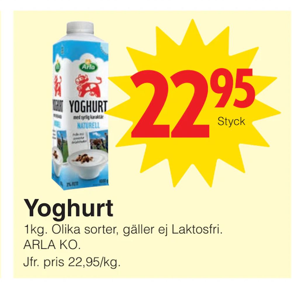 Erbjudanden på Yoghurt från Matöppet för 22,95 kr