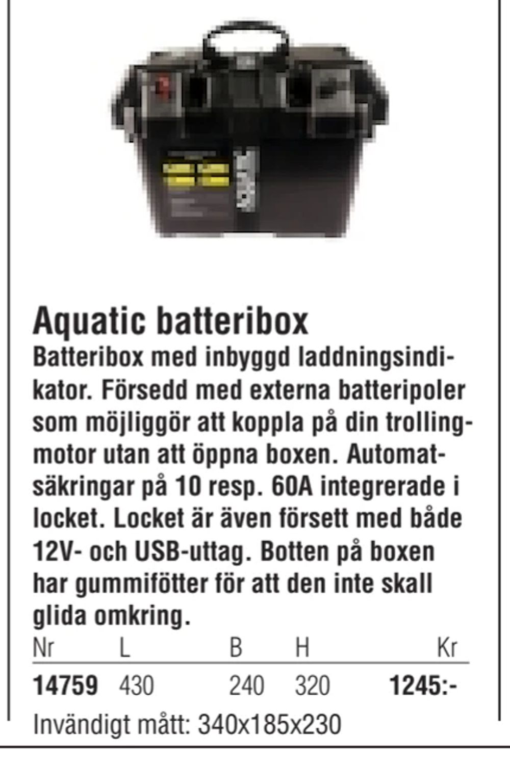 Erbjudanden på Aquatic batteribox från Erlandsons Brygga för 1 245 kr